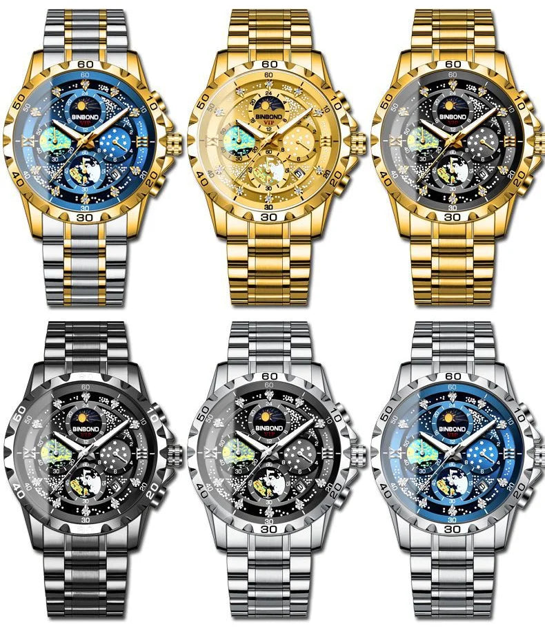 Starry Sky Quartz Luxury Watches for Man Lux Waches Max