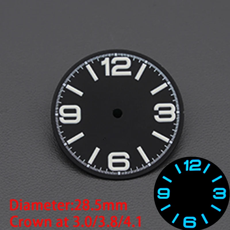 28.5mm Men's Watch Dial Fit SKX007 SKX009 6105 SRPD Tuna Monster Turtle Watch Case Watch For Japan NH35 NH36  7S26