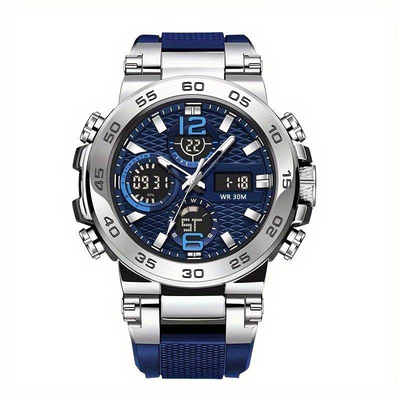 New Watches For Men Waterproof Clock Alarm Reloj Hombre LCD Dual Display Wristwatch Quartz Sports Mens Watch - Lux Waches Max
