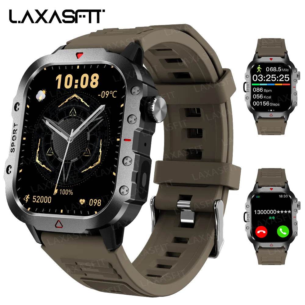 LAXASFIT Men Sports Smart Watch 1.71 Screen Blood Oxygen Bluetooth Talking Watch Multi Sport LED Flashlight Outdoor Smart Watch - Lux Waches Max