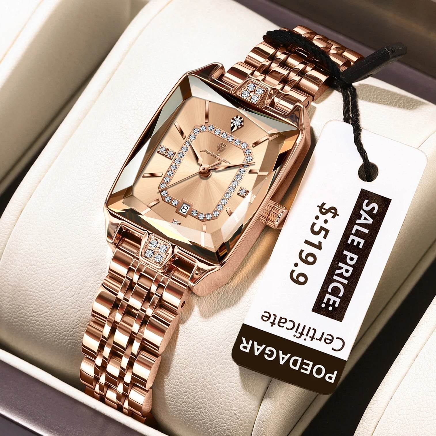 POEDAGAR Luxury Watch For Woman Waterproof Calendar High Quality Ladies Watch Stainless Steel Quartz Women's Watches Elegant+Box - Lux Waches Max