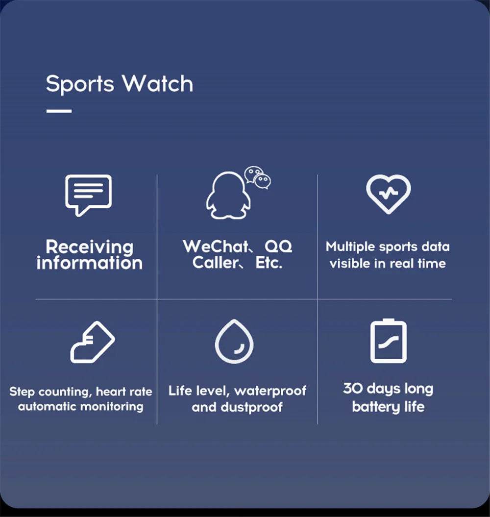 Smart Watch 116 Alarm Clock Weather - Lux Waches Max