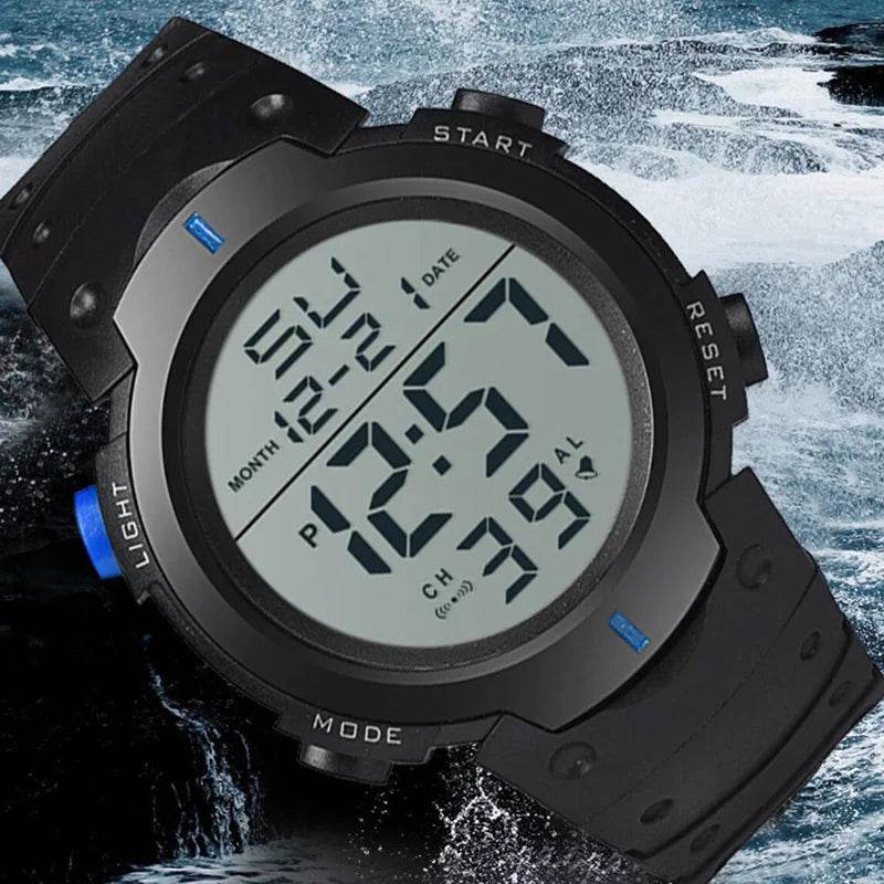 Men Sport LED Watches Top Brand Men Digital Clock Multi-Functional Rubber Man - Lux Waches Max