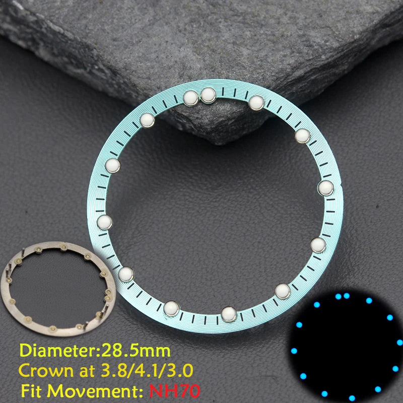 28.5mm Men's Watch Dial Fit SKX007 SKX009 6105 SRPD Tuna Monster Turtle Watch Case Watch For Japan NH35 NH36  7S26