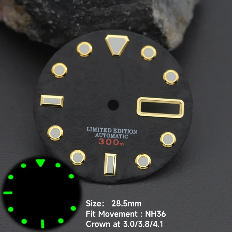 28.5mm Men's Watch Dial Fit SKX007 SKX009 6105 SRPD Tuna Monster Turtle Watch Case Watch For Japan NH35 NH36  7S26