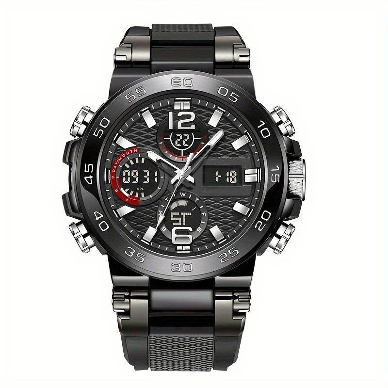 New Watches For Men Waterproof Clock Alarm Reloj Hombre LCD Dual Display Wristwatch Quartz Sports Mens Watch - Lux Waches Max
