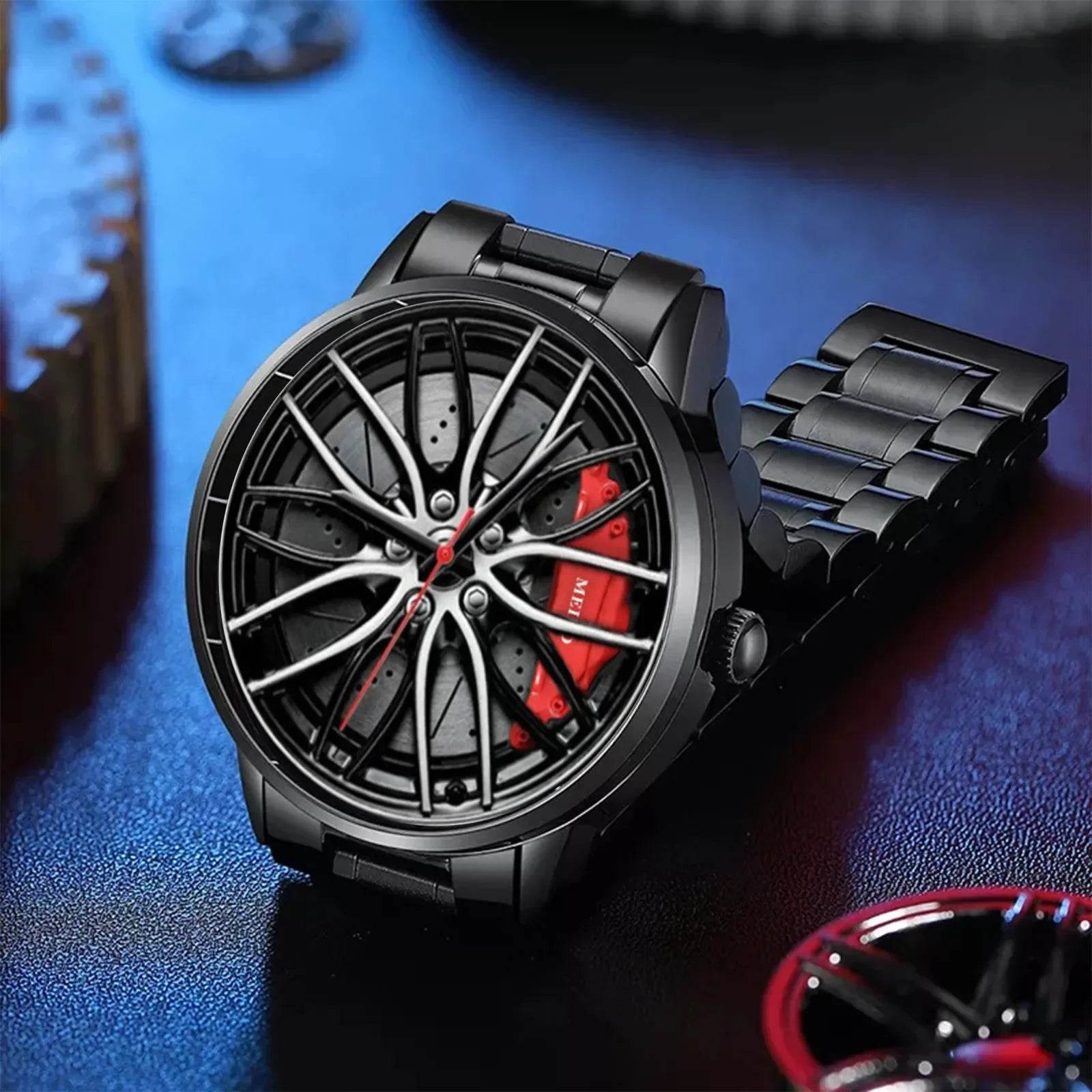 Car Watches For Men,Waterproof Stainless Steel Quartz Wrist Watch Sports - Lux Waches Max