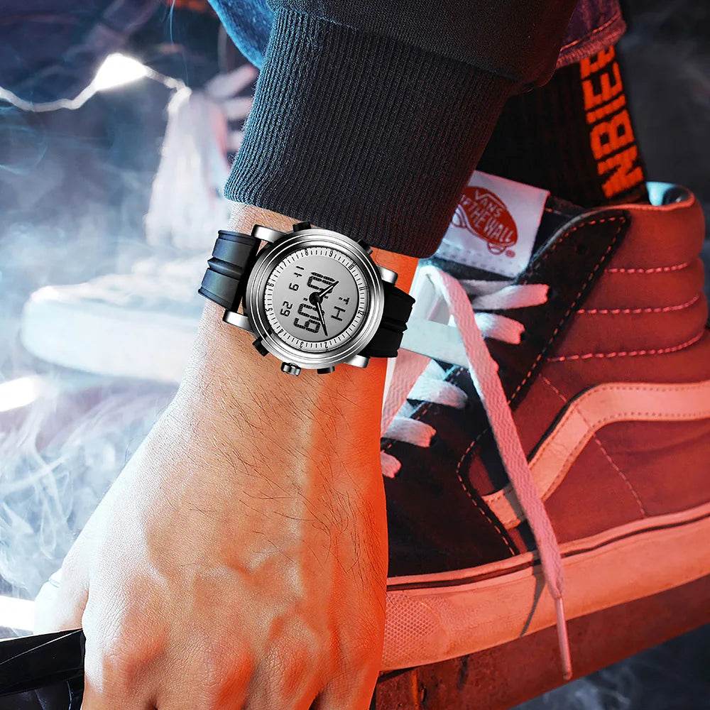SINOBI Sports Watches Men Dual Display Analog Digital LED Electronic Quartz - Lux Waches Max