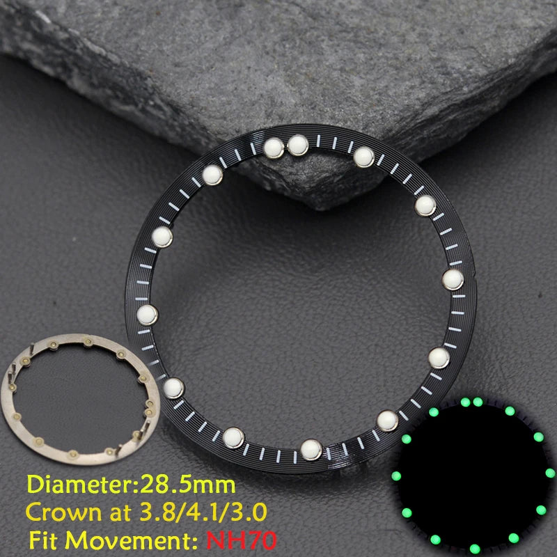 28.5mm Men's Watch Dial Fit SKX007 SKX009 6105 SRPD Tuna Monster Turtle Watch Case Watch For Japan NH35 NH36  7S26