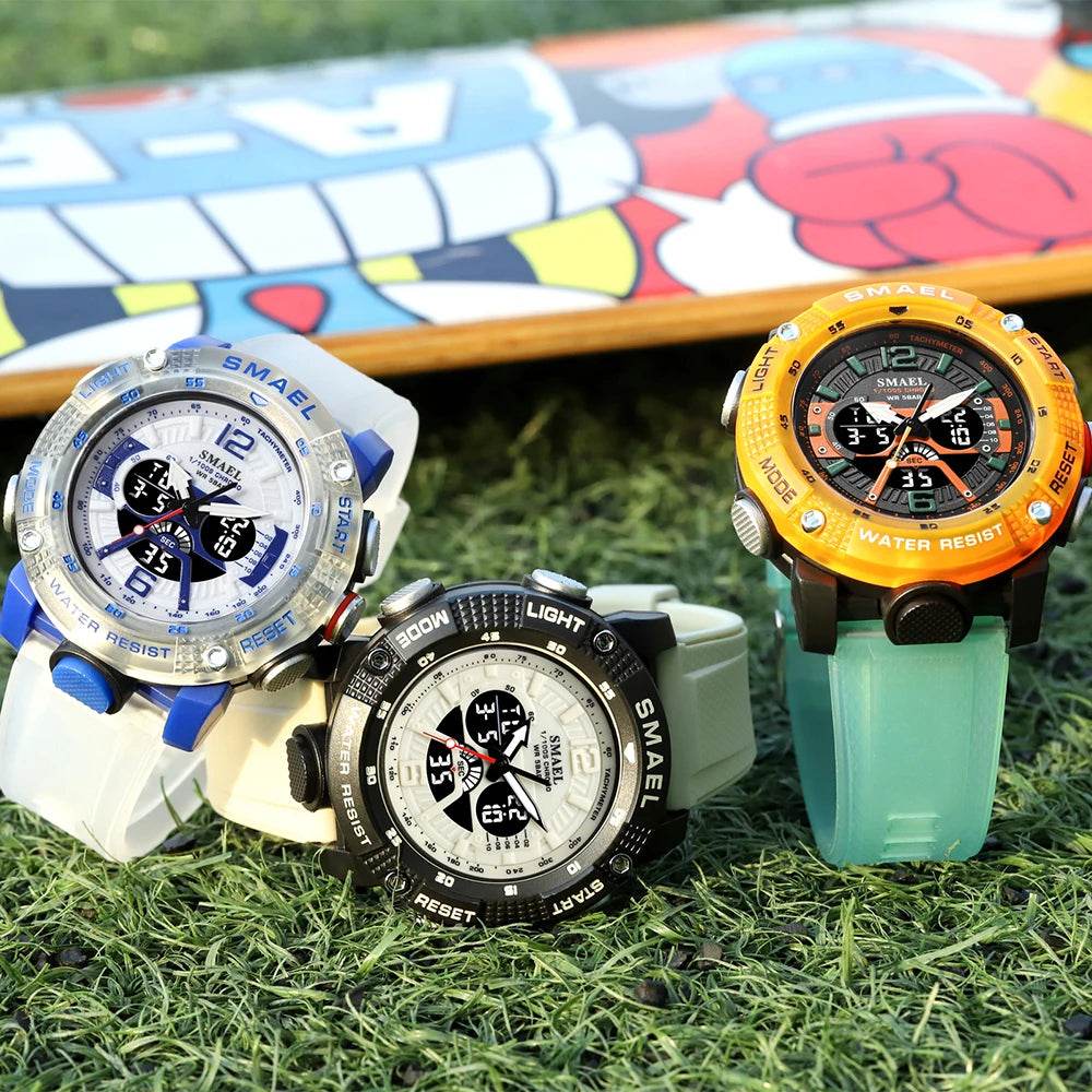 Sport Watches Men SMAEL Waterproof Analog Digital Quartz - Lux Waches Max