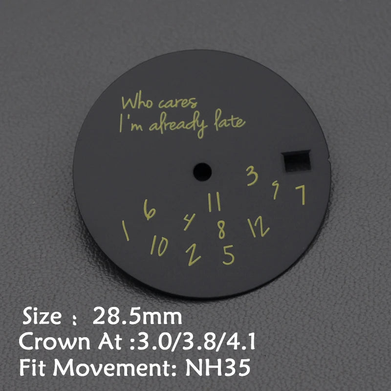 28.5mm Men's Watch Dial Fit SKX007 SKX009 6105 SRPD Tuna Monster Turtle Watch Case Watch For Japan NH35 NH36  7S26