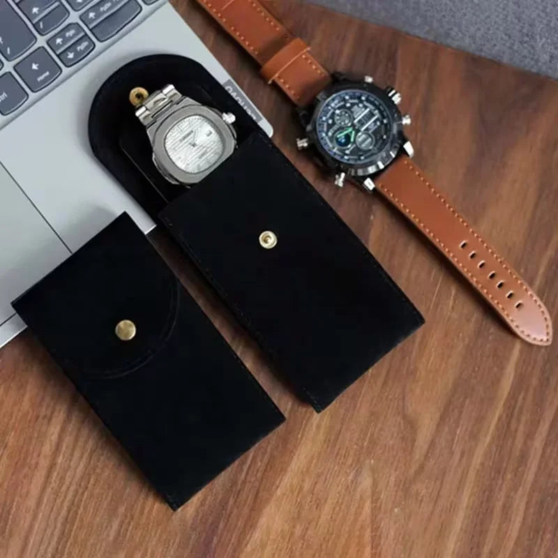 Embers Watch Bag Blue Black Green Watch Box Flannelette Gift Box Travel Storage Case Durable Portable Watch Dust Protection Case
