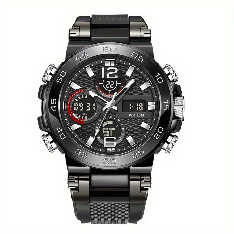 New Watches For Men Waterproof Clock Alarm Reloj Hombre LCD Dual Display Wristwatch Quartz Sports Mens Watch - Lux Waches Max