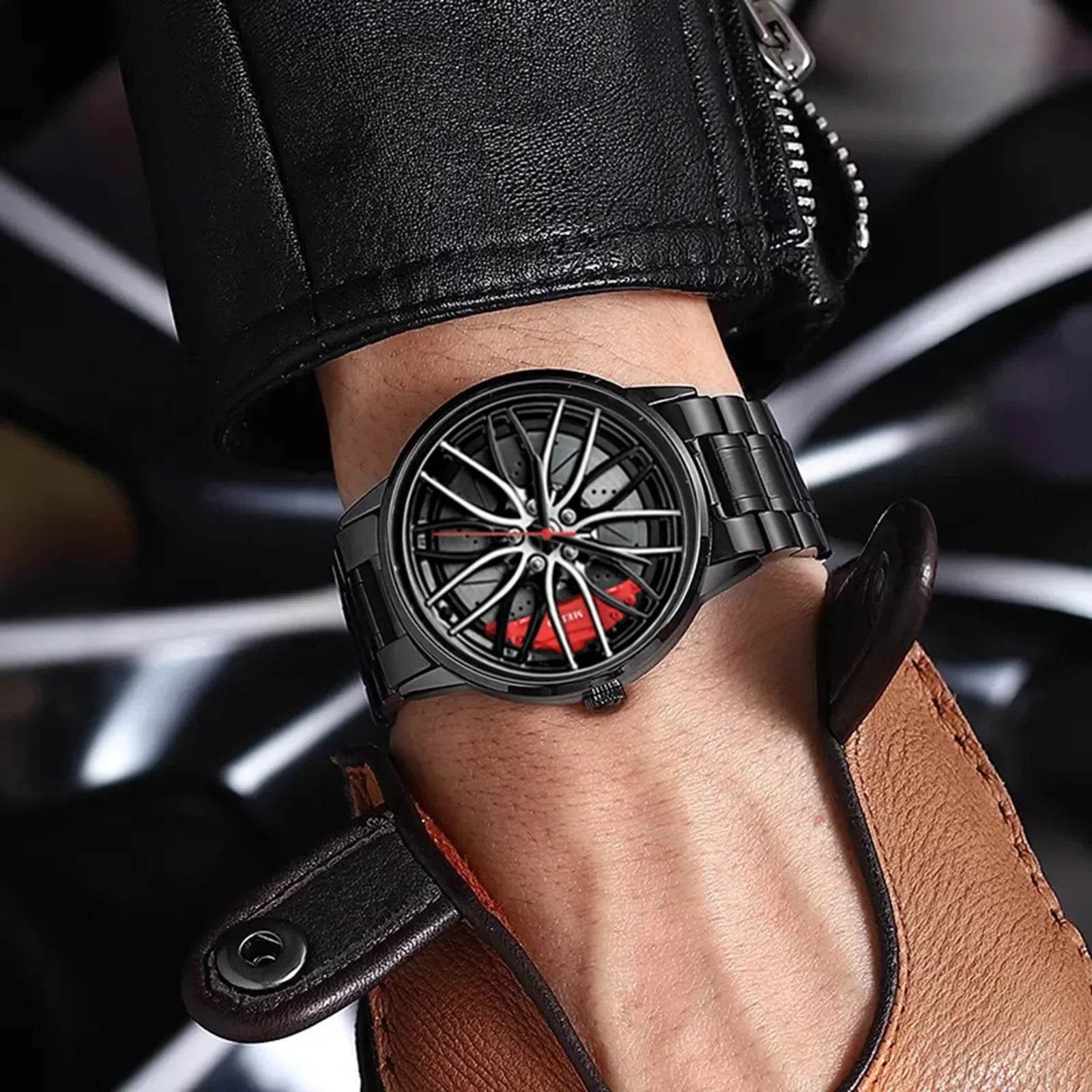 Car Watches For Men,Waterproof Stainless Steel Quartz Wrist Watch Sports - Lux Waches Max