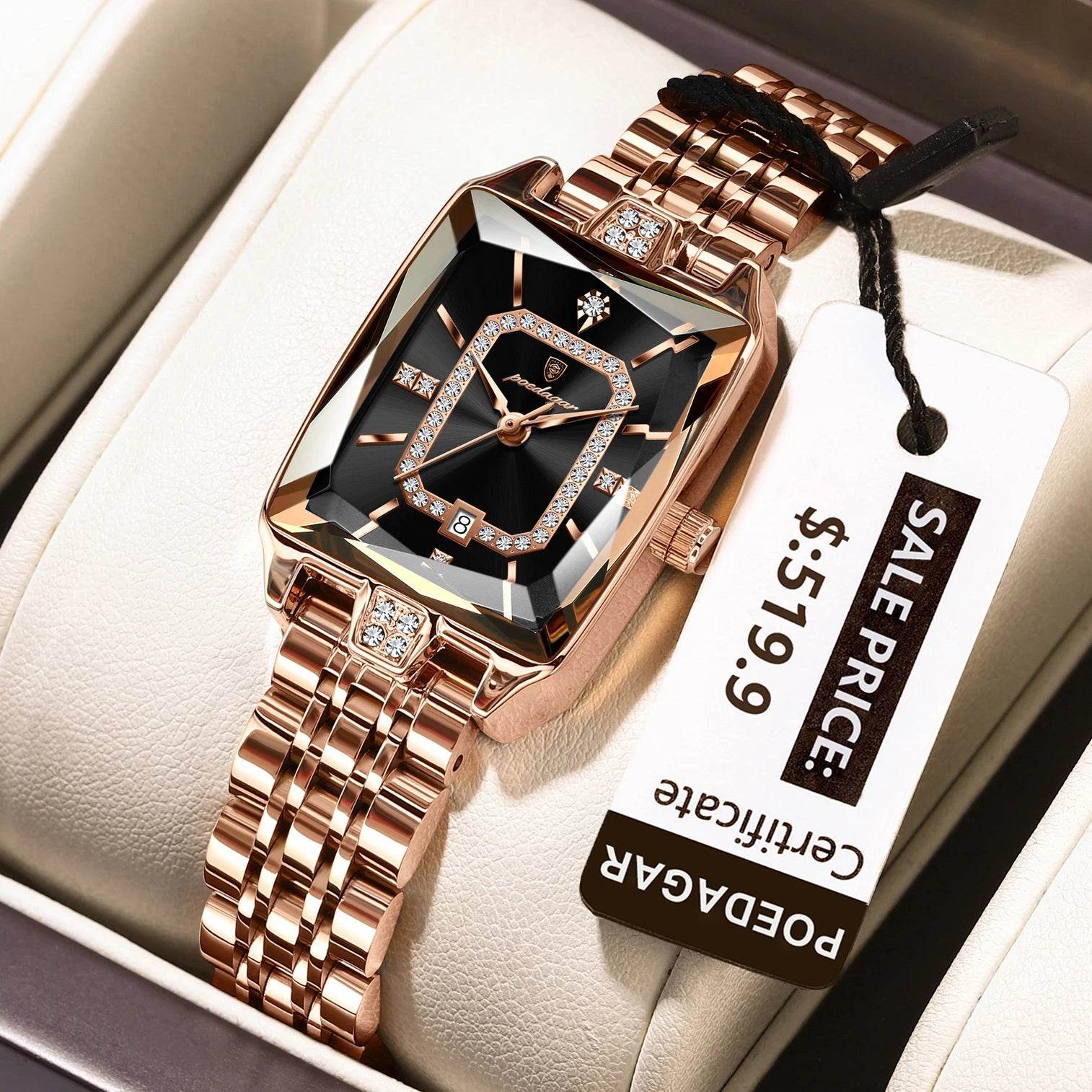 POEDAGAR Luxury Watch For Woman Waterproof Calendar High Quality Ladies Watch Stainless Steel Quartz Women's Watches Elegant+Box - Lux Waches Max