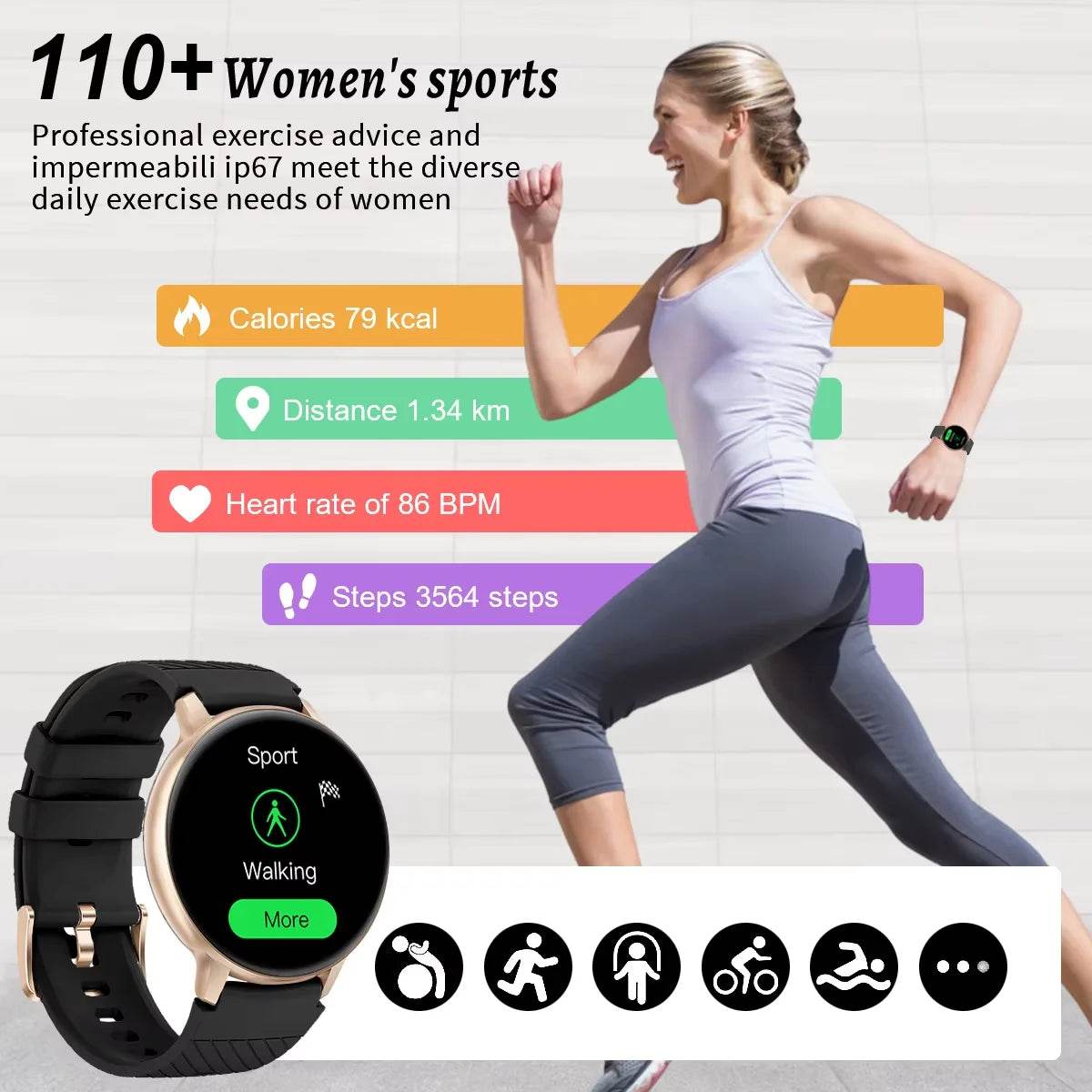 LIGE 2025 Smart Watch Women Bluetooth Sport Men Smartwatch Ladies For Android IOS - Lux Waches Max