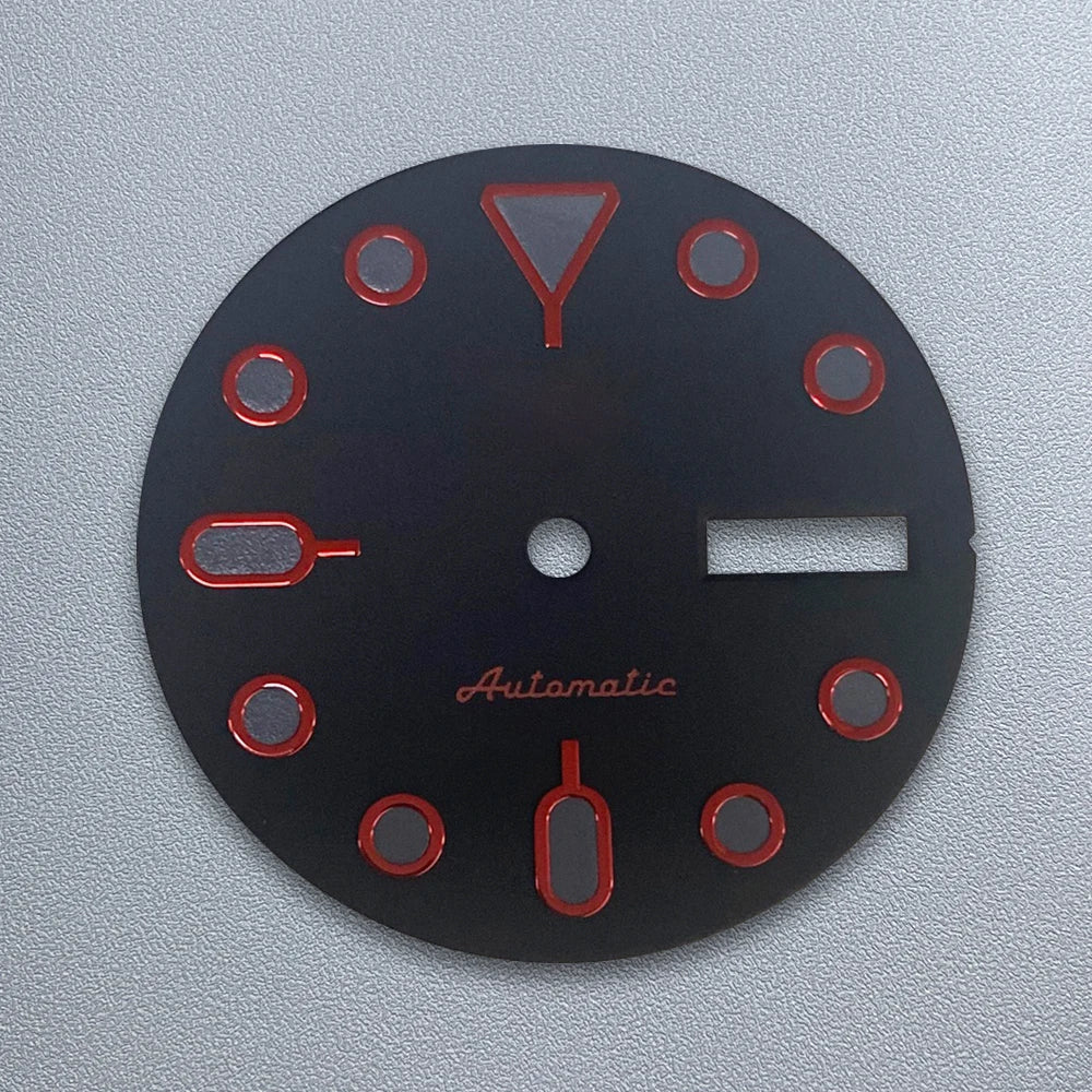 28.5mm S5 Logo SKX007 Dial Fit NH36/4R36 Japanese Movement Green Luminous Black Matte Quality Watch Modification Accessories