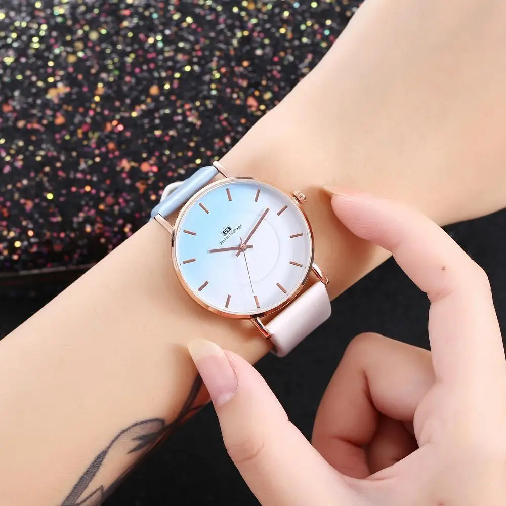 New Women's Fashion Dual Color Gradient Belt Watch Simple and Elegant Fashion Women's Watch