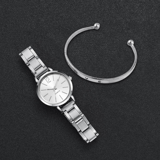 Quartz Watch Love Bracelet 2PCs Set Temperament Wearing Style - Lux Waches Max