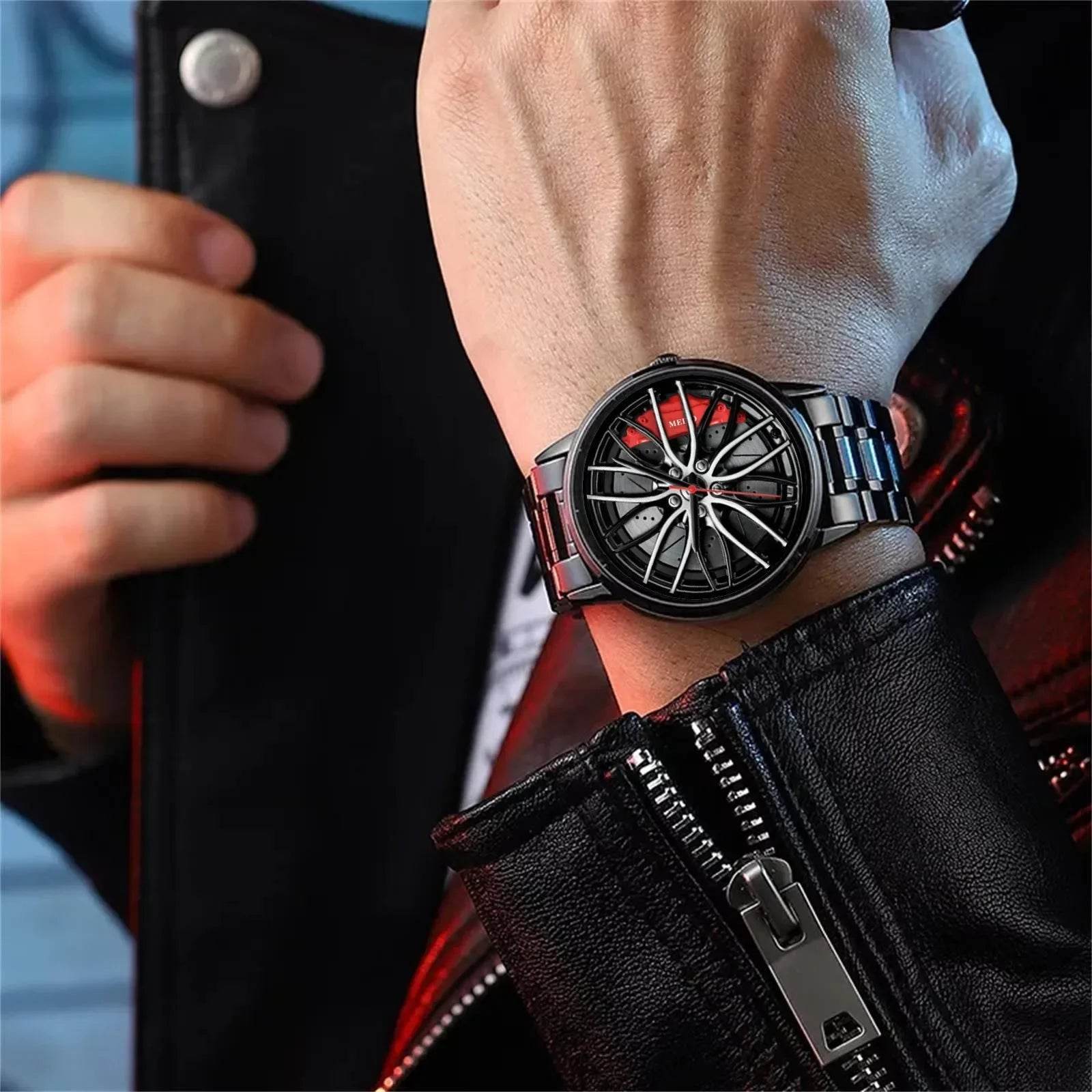 Car Watches For Men,Waterproof Stainless Steel Quartz Wrist Watch Sports - Lux Waches Max
