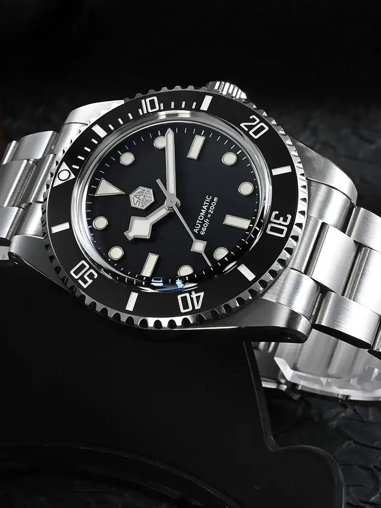 San Martin 40mm YN55 Luxury Watch Men Mechanical Wristwatches Water Ghost Sapphire Automatic 20Bar Relojes Para Hombre SN0006B-1