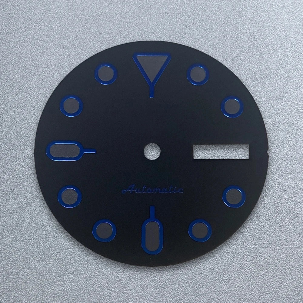 28.5mm S5 Logo SKX007 Dial Fit NH36/4R36 Japanese Movement Green Luminous Black Matte Quality Watch Modification Accessories