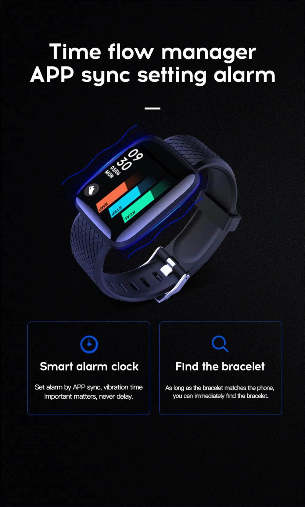 Smart Watch 116 Alarm Clock Weather - Lux Waches Max