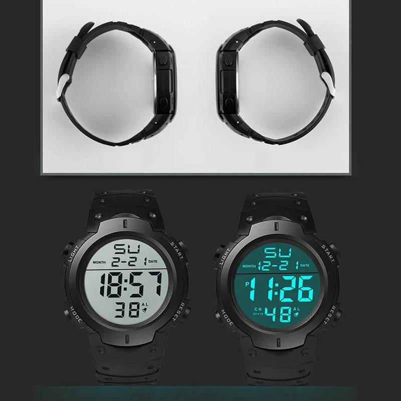 Men Sport LED Watches Top Brand Men Digital Clock Multi-Functional Rubber Man - Lux Waches Max