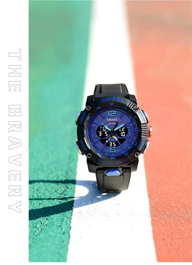 Sport Watches Men SMAEL Waterproof Analog Digital Quartz - Lux Waches Max
