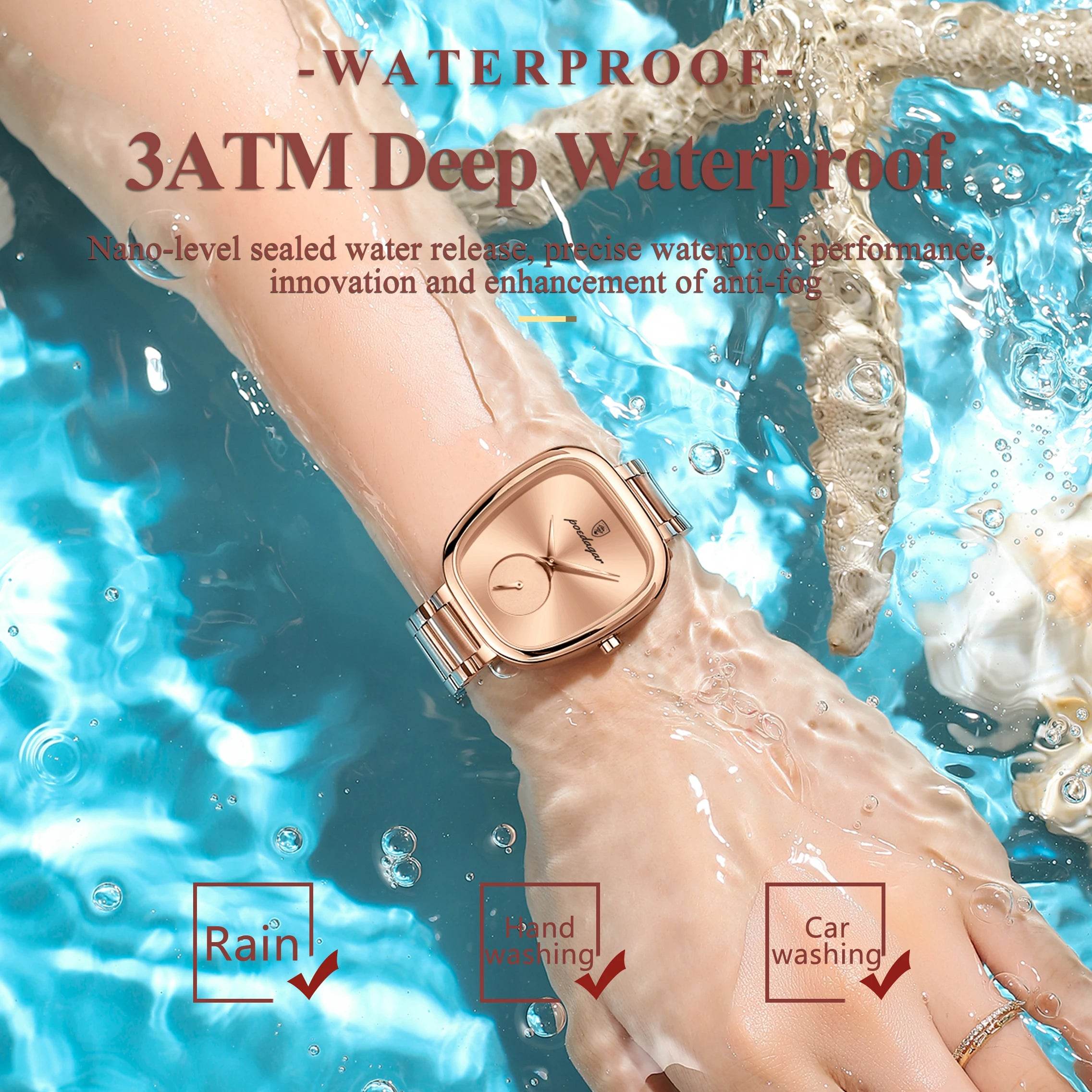 POEDAGAR Luxury Watch for Woman Waterproof Stainless Steel Quartz - Lux Waches Max