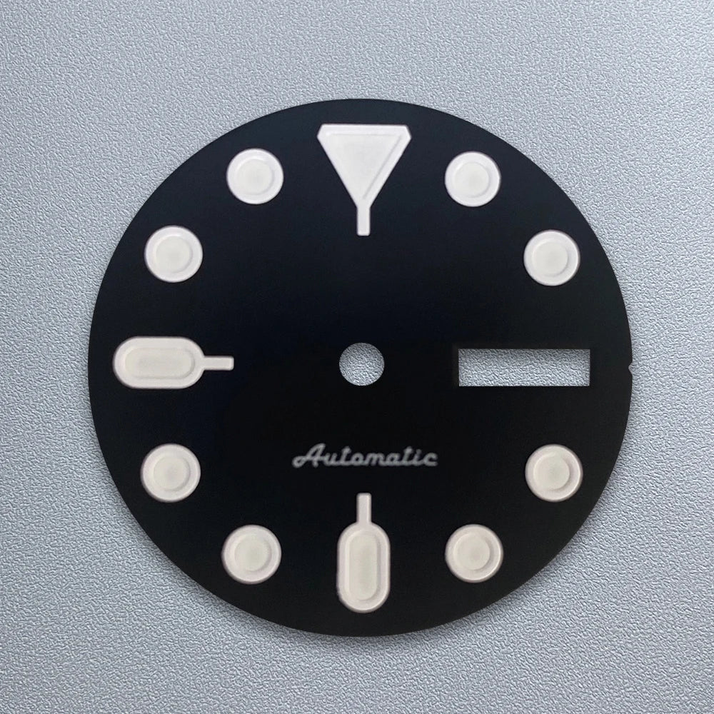 28.5mm S5 Logo SKX007 Dial Fit NH36/4R36 Japanese Movement Green Luminous Black Matte Quality Watch Modification Accessories