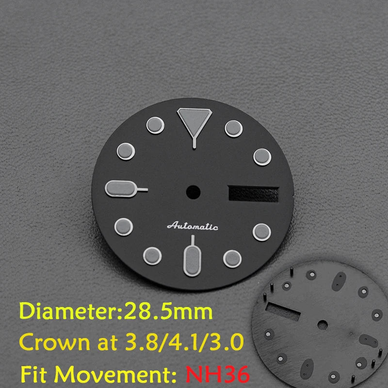 28.5mm Men's Watch Dial Fit SKX007 SKX009 6105 SRPD Tuna Monster Turtle Watch Case Watch For Japan NH35 NH36  7S26