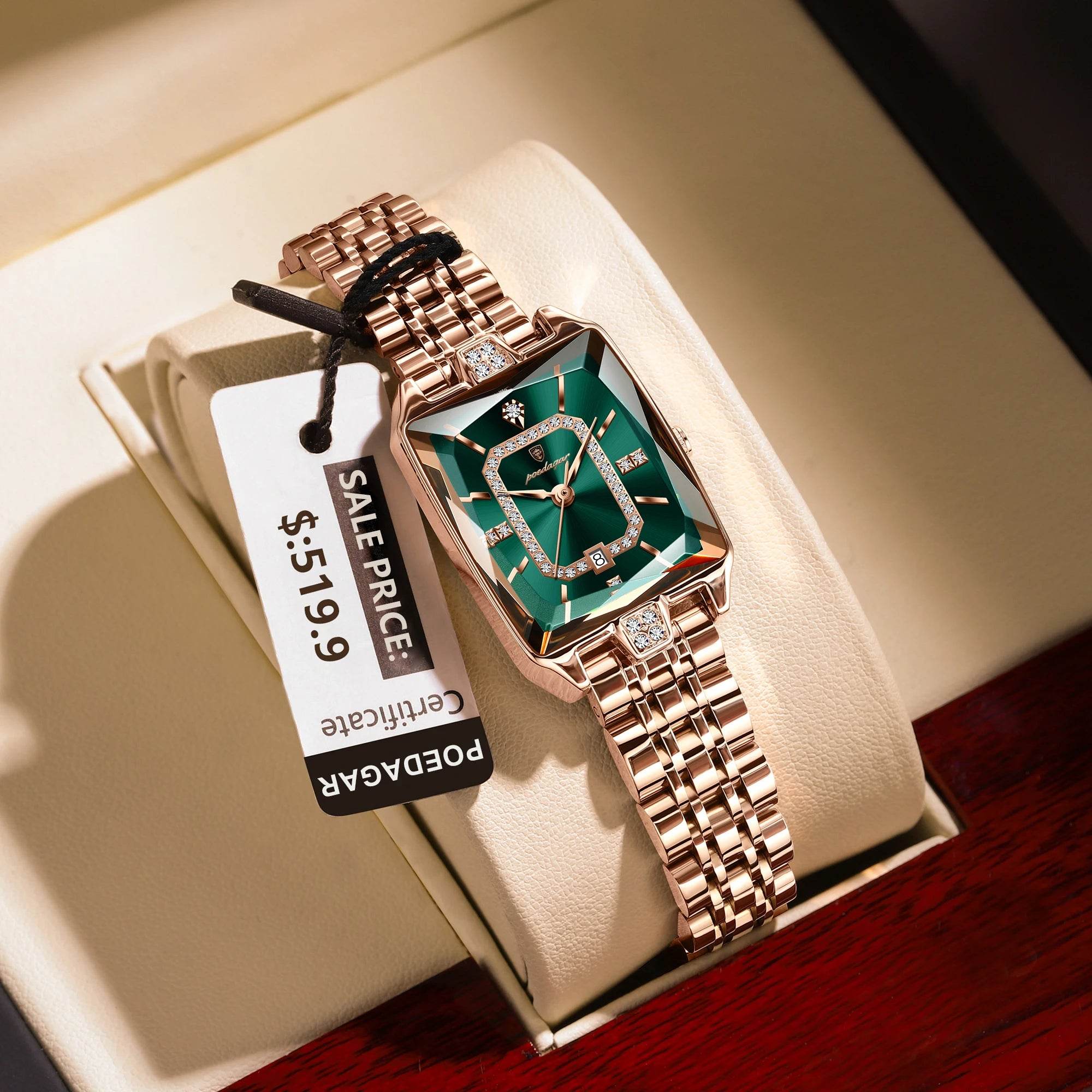 POEDAGAR Luxury Watch For Woman Waterproof Calendar High Quality Ladies Watch Stainless Steel Quartz Women's Watches Elegant+Box - Lux Waches Max