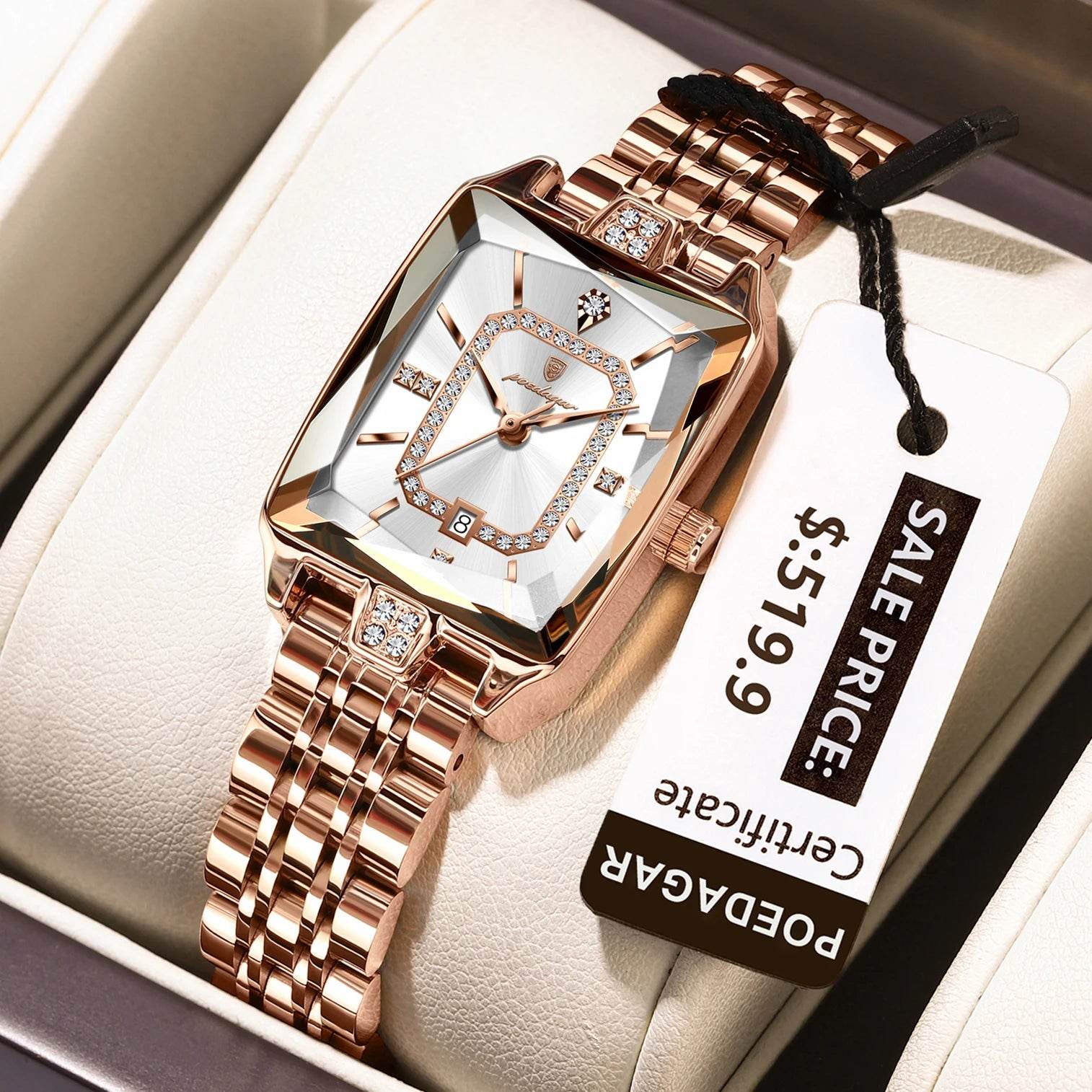 POEDAGAR Luxury Watch For Woman Waterproof Calendar High Quality Ladies Watch Stainless Steel Quartz Women's Watches Elegant+Box - Lux Waches Max