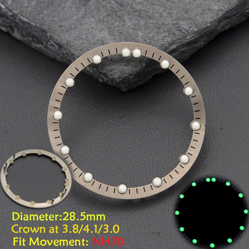 28.5mm Men's Watch Dial Fit SKX007 SKX009 6105 SRPD Tuna Monster Turtle Watch Case Watch For Japan NH35 NH36  7S26