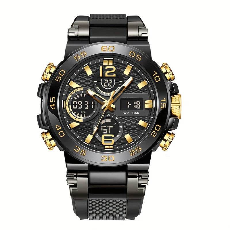 New Watches For Men Waterproof Clock Alarm Reloj Hombre LCD Dual Display Wristwatch Quartz Sports Mens Watch - Lux Waches Max