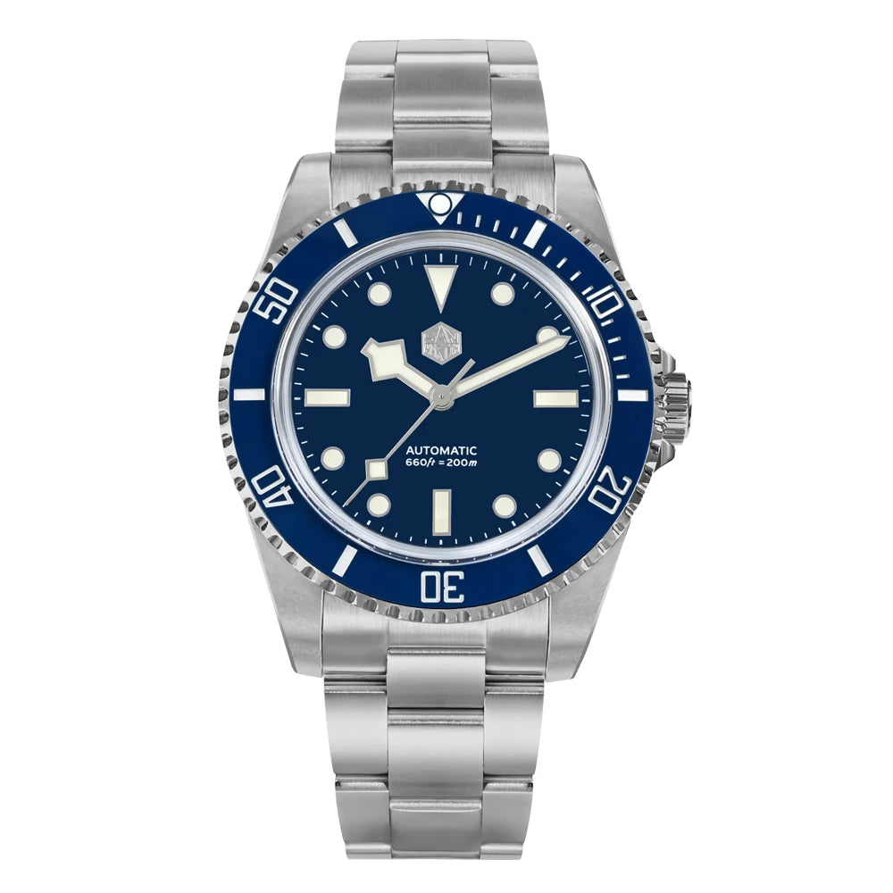 San Martin 40mm YN55 Luxury Watch Men Mechanical Wristwatches Water Ghost Sapphire Automatic 20Bar Relojes Para Hombre SN0006B-1