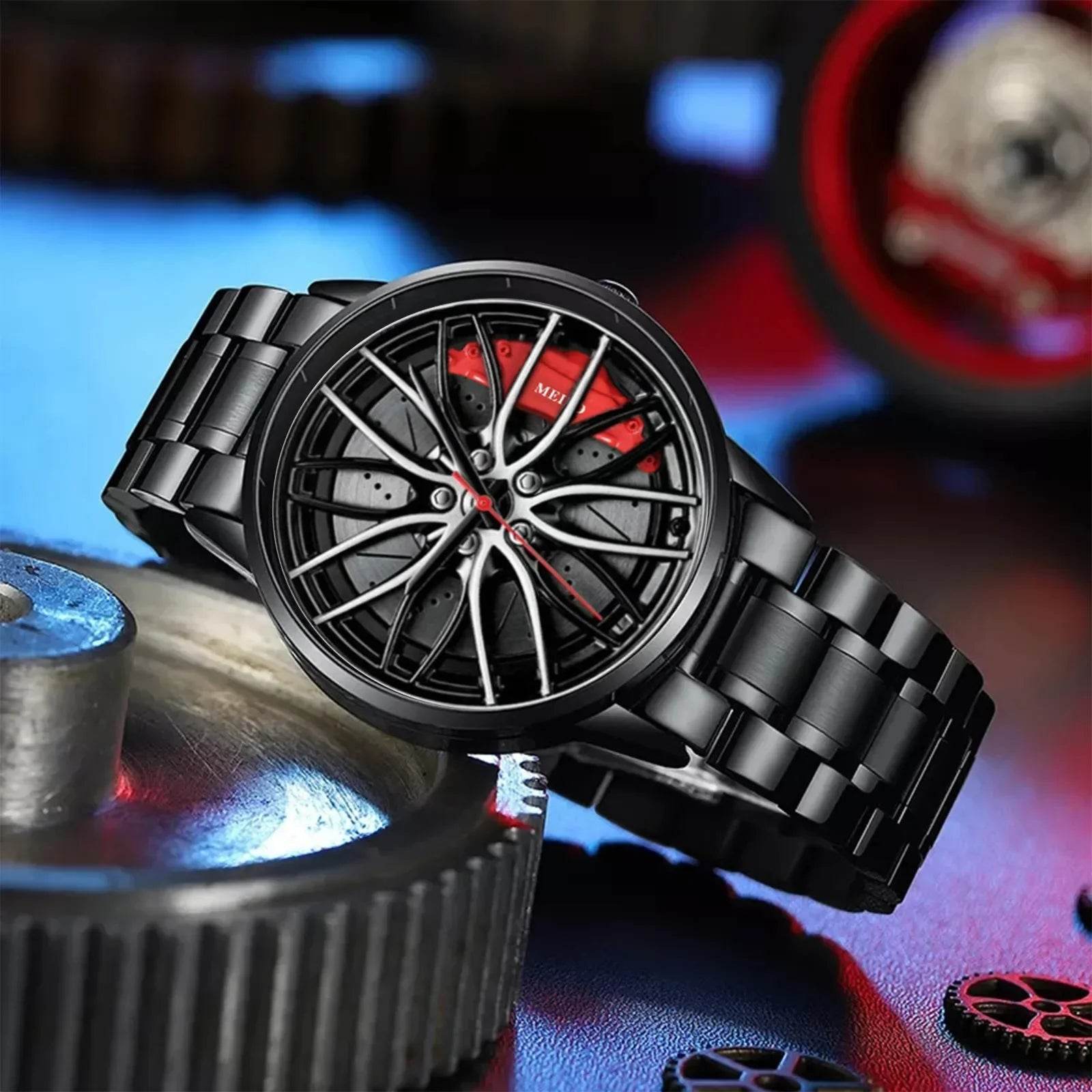 Car Watches For Men,Waterproof Stainless Steel Quartz Wrist Watch Sports - Lux Waches Max
