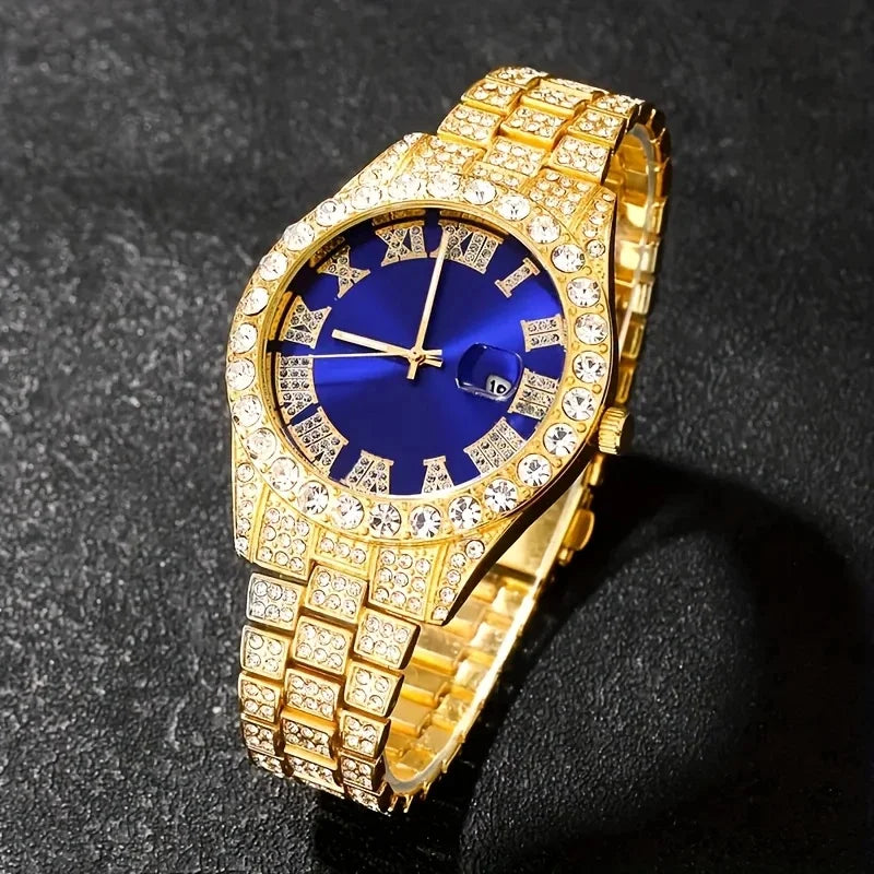 Fashion Unisex Watch, Quartz Movement, Round Alloy Case, Analog Display, Alloy Strap, Perfect for Daily Wear, Parties, Gifts