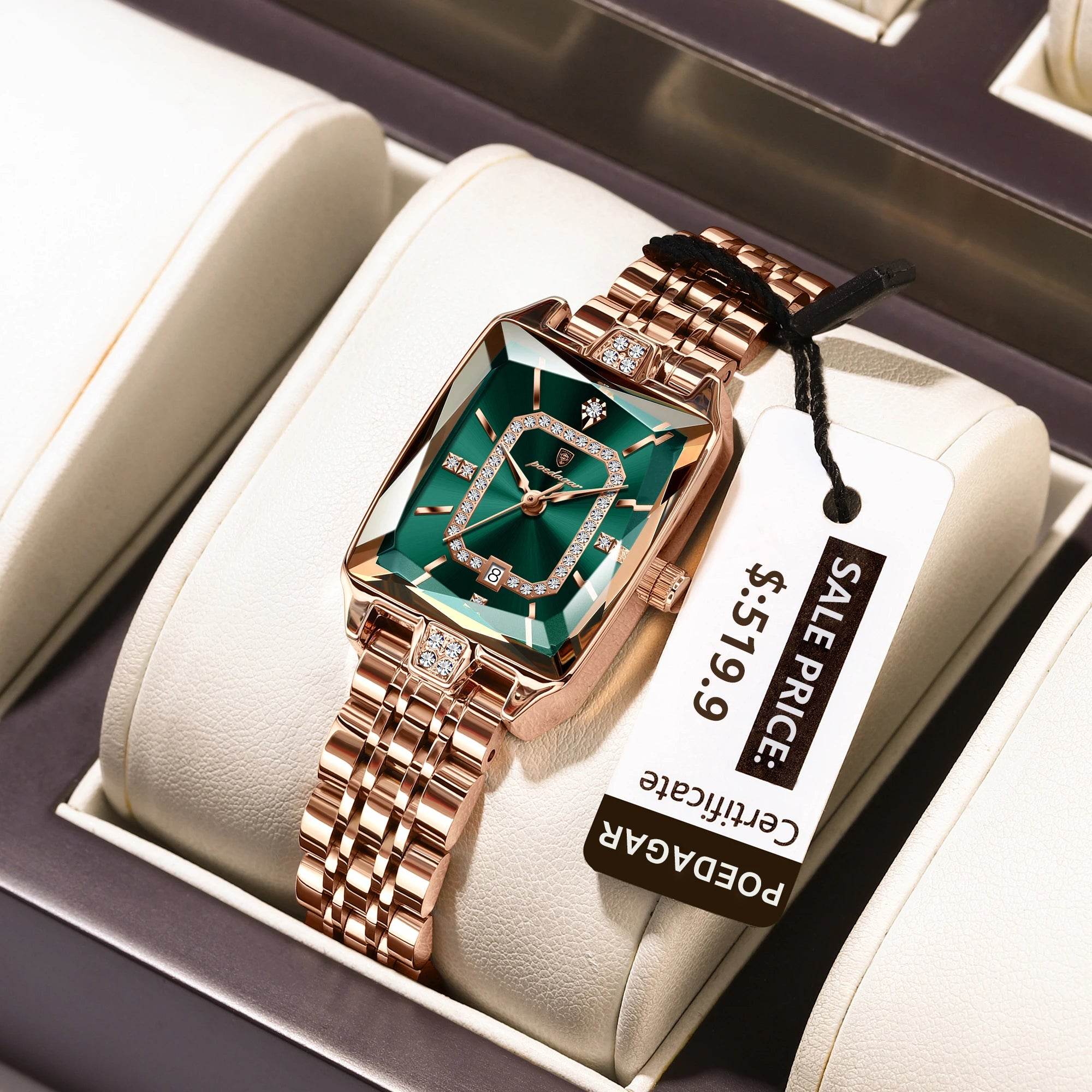 POEDAGAR Luxury Watch For Woman Waterproof Calendar High Quality Ladies Watch Stainless Steel Quartz Women's Watches Elegant+Box - Lux Waches Max