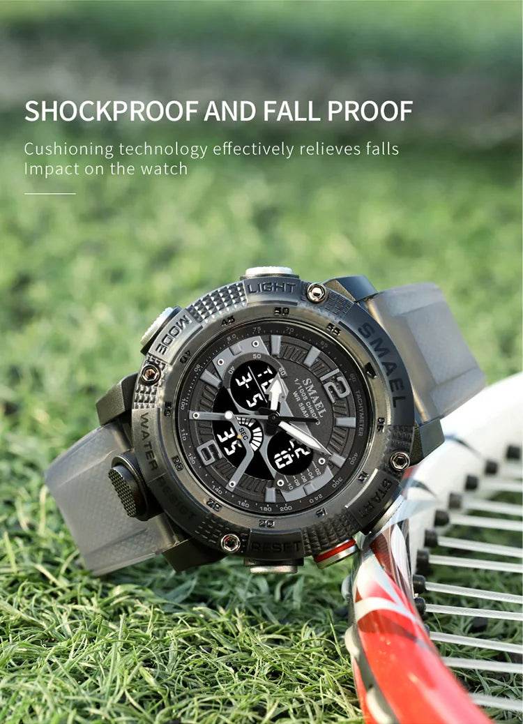 Sport Watches Men SMAEL Waterproof Analog Digital Quartz - Lux Waches Max
