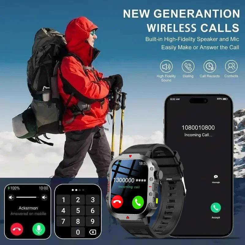 LAXASFIT 2025 Rugged Military Smart Watch - Lux Waches Max