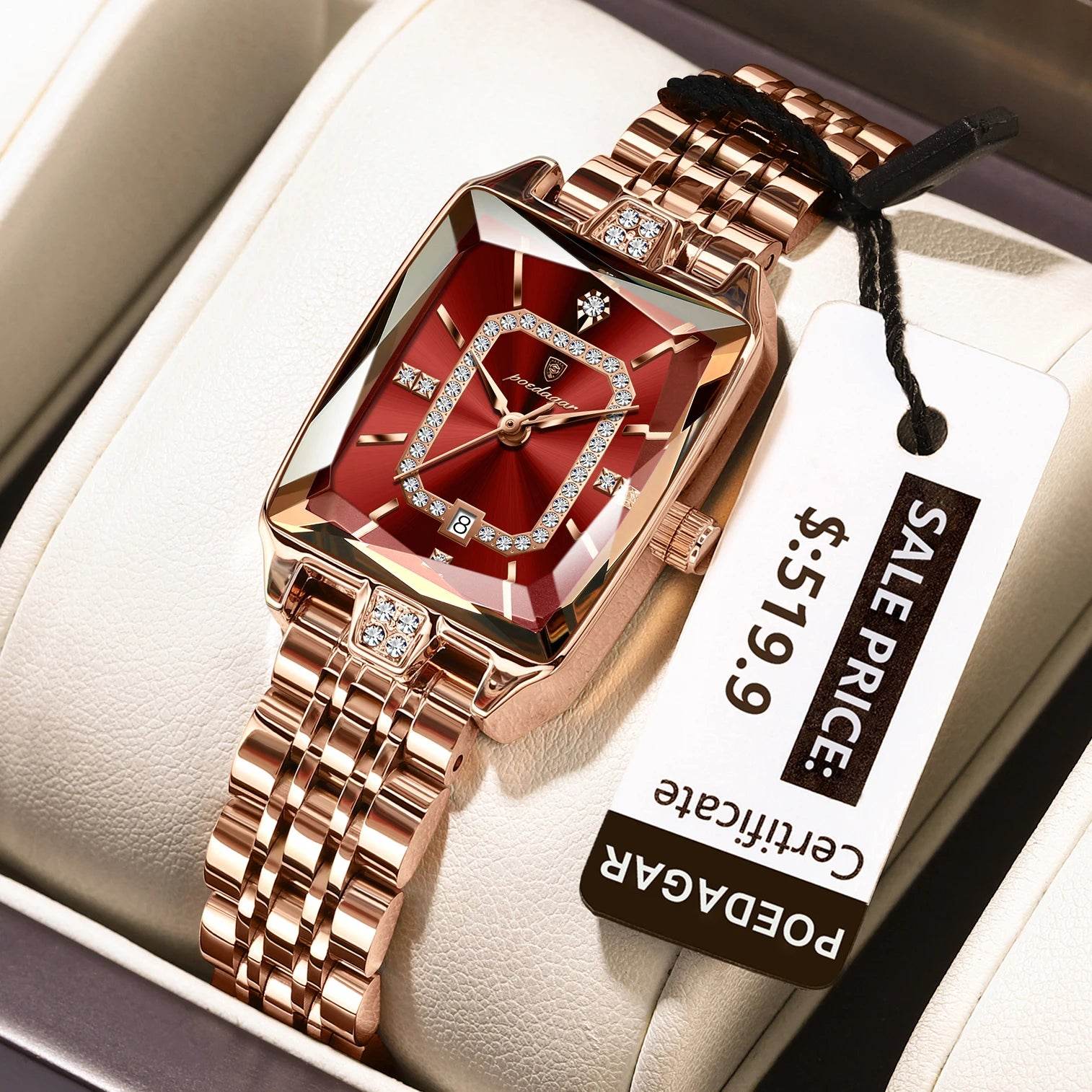 POEDAGAR Luxury Watch For Woman Waterproof Calendar High Quality Ladies Watch Stainless Steel Quartz Women's Watches Elegant+Box - Lux Waches Max