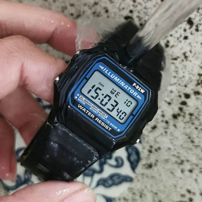 F91W Digital Watches for Men Women LED Electronic Wristwatch Waterproof Sports Military Watch Female Clock Relojes Digitales - Lux Waches Max