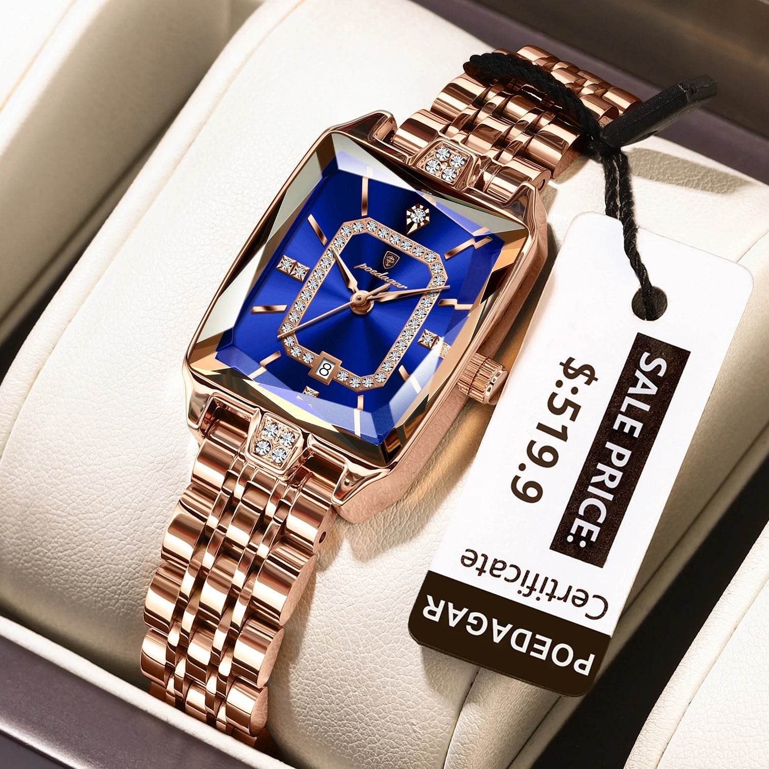 POEDAGAR Luxury Watch For Woman Waterproof Calendar High Quality Ladies Watch Stainless Steel Quartz Women's Watches Elegant+Box - Lux Waches Max