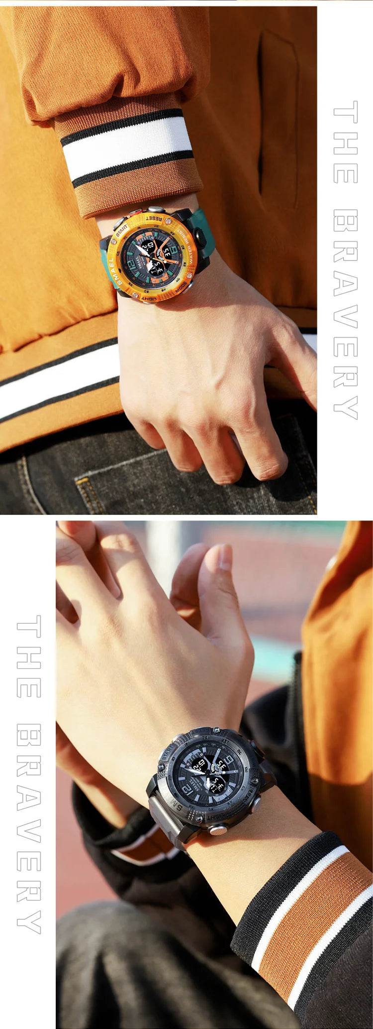 Sport Watches Men SMAEL Waterproof Analog Digital Quartz - Lux Waches Max