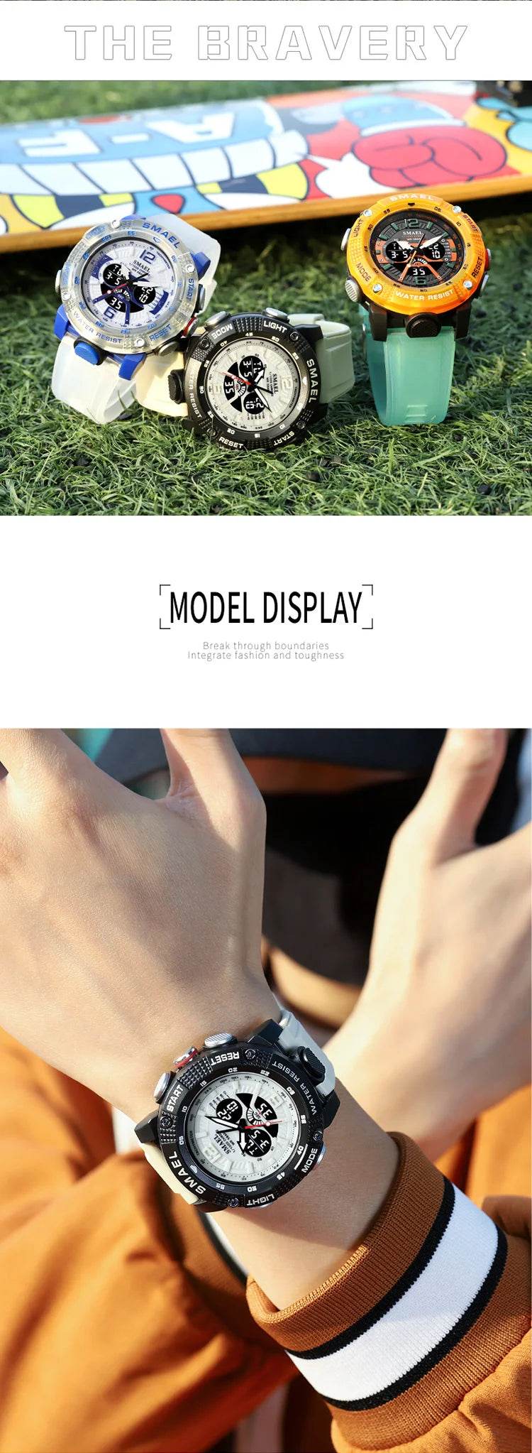 Sport Watches Men SMAEL Waterproof Analog Digital Quartz - Lux Waches Max