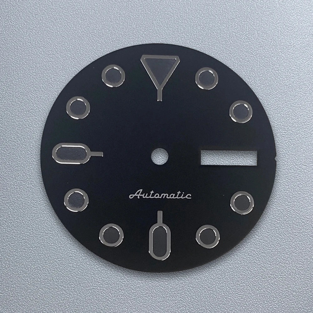 28.5mm S5 Logo SKX007 Dial Fit NH36/4R36 Japanese Movement Green Luminous Black Matte Quality Watch Modification Accessories