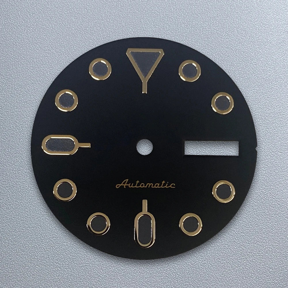 28.5mm S5 Logo SKX007 Dial Fit NH36/4R36 Japanese Movement Green Luminous Black Matte Quality Watch Modification Accessories