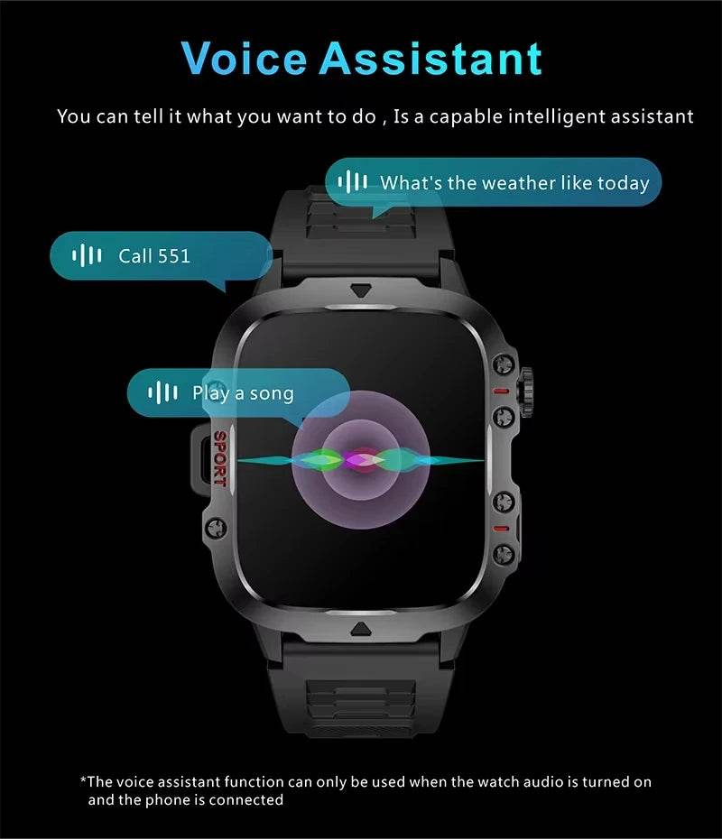 LAXASFIT 2025 Rugged Military Smart Watch - Lux Waches Max